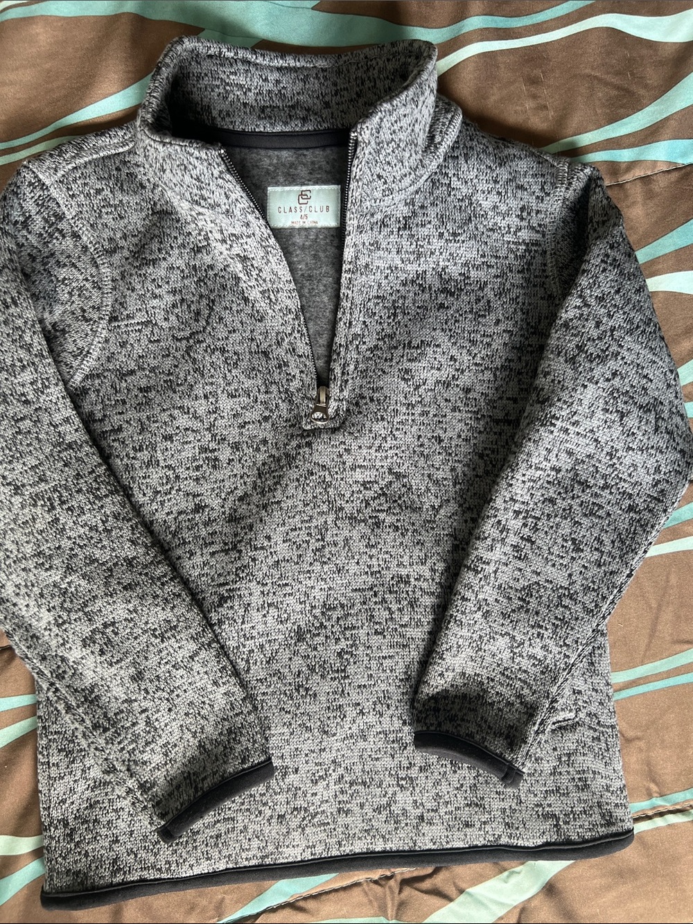 Class Club boy’s Heather Gray Half-Zip Pullover Sweater size 4/5